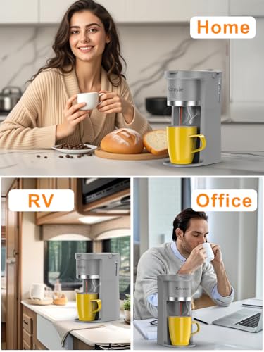 Slim Single Serve Coffee Maker for K-Cup & Ground Coffee, White S8539