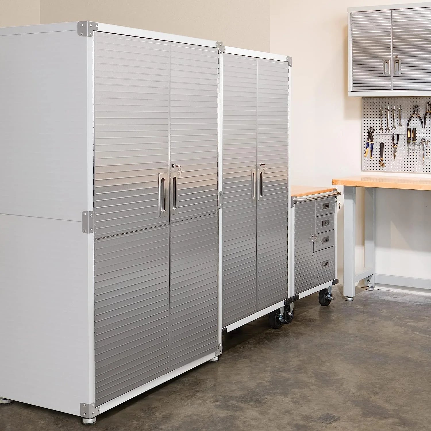 Seville Classics UltraHD Mega Steel Storage Cabinet 48"W x 24"D x 72"H Granite Z96086