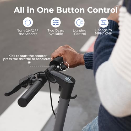Jasion JS2/PRO Electric Scooter, 25 Miles Range, 22MPH Max Speed, 850W Peak Adult Escooter P831