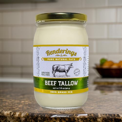 Renderings Beef Tallow, Grass-Fed, 14 oz Jar G8038