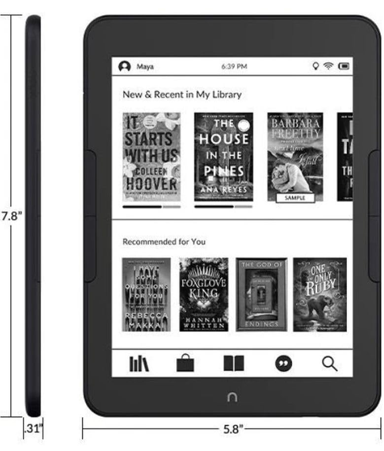 Barnes & Noble NOOK GlowLight 4 Plus eReader 7.8-Inch 32GB Waterproof (Renewed), Black Y44977