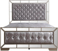 Indoor Home Decorative Modern Furniture Hollywood Hills Silver Champagne Queen Panel Beds