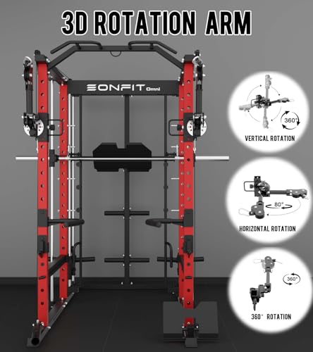 Eonfit E5 Smith Machine with Vertical Leg Press, Power Cage Squat Rack, Home Gym Equipment R390