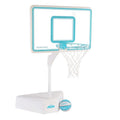 Dunn-Rite Splash & Shoot Outdoor Adjustable Height Swimming Pool Basketball Hoop w/Ball, Base, & 18 Inch Stainless Steel Rim for Adults & Kids, Choose Clear or White (Clear Xtreme Blue)