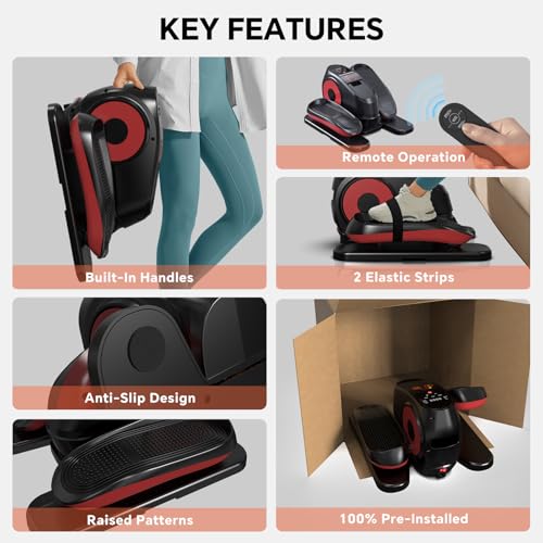 Under Desk Elliptical Machine with Remote Control, Quiet Electric Leg Exerciser L5782