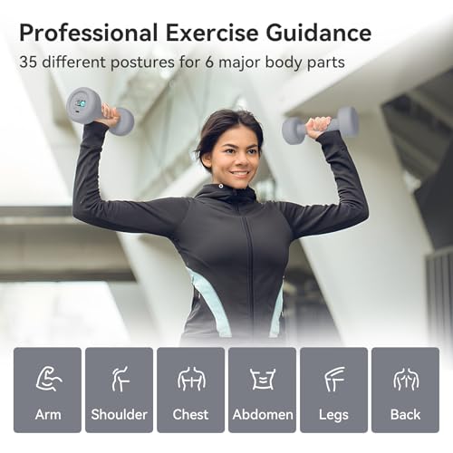 Smart Dumbbells Set with Speaking Display - Home Gym Exercise Equipment - Set of 2 C53647