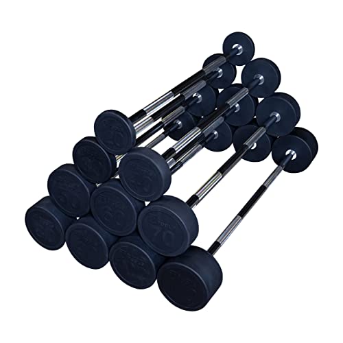 Body-Solid Rubber Coated Fixed Weight Straight Barbell L970198