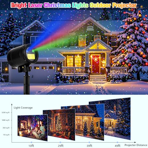 Halloween Christmas Projector Lights Outdoor with Remote, Waterproof Holiday Decor N1281