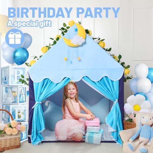 Wilwolfer Kid Tent with Mat and Star Lights - Indoor Playhouse for Toddlers and Girls (Pink) N411519
