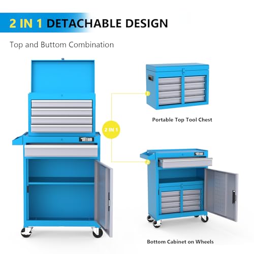 TUFFIOM 5-Drawer Rolling Tool Chest with Lockable Wheels X4579