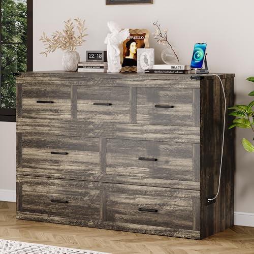 Queen Size Murphy Bed Cabinet with Charging Station, White P336686