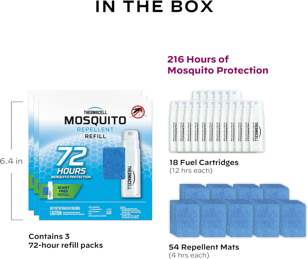 Thermacell Mosquito Repellent Refills for Fuel-Powered Repellers, 15-Foot Protection F9018