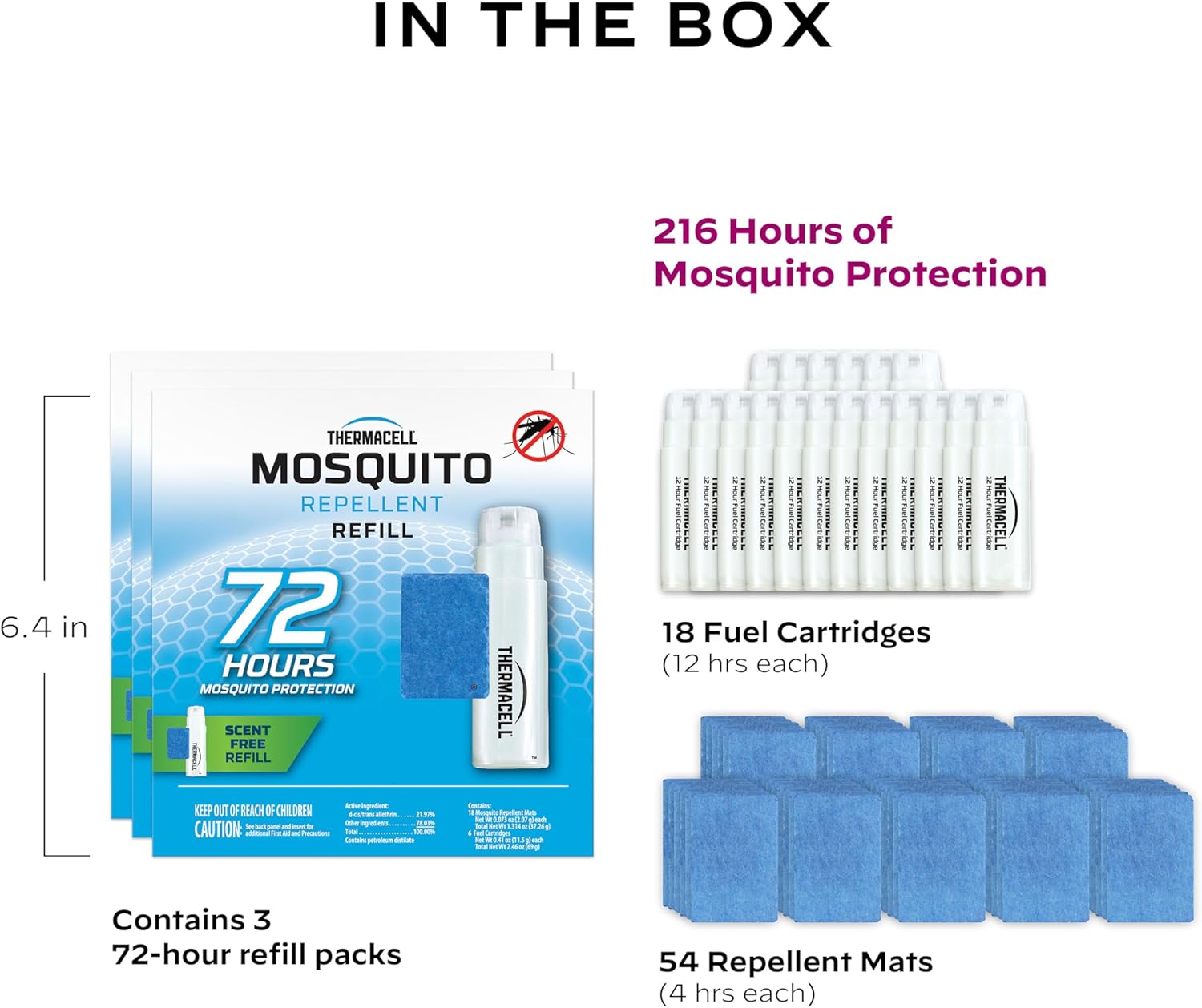 Thermacell Mosquito Repellent Refills for Fuel-Powered Repellers, 15-Foot Protection F9018
