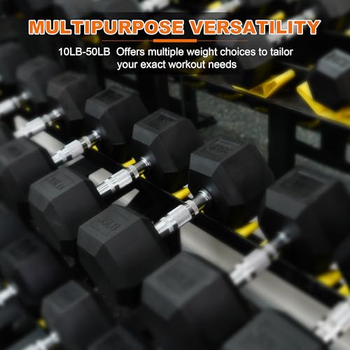 Hex Dumbbells Rubber Coated Hand Weights C709