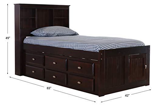 Discovery World Furniture White Full Bookcase Bed with 6 Drawers Z895159