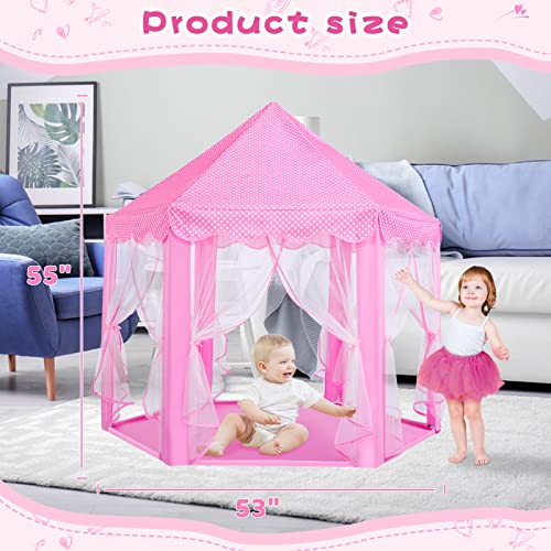 Monobeach Princess Tent Girls Large Playhouse with Star Lights L847553