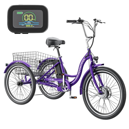 MOONCOOL Electric Tricycle for Adults 350W 36V Removable Battery 7 Speeds P222040