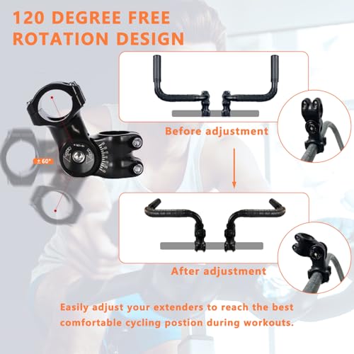 Handlebar Extender for Peloton Indoor Exercise Bikes, Sheep-horn with Black Tapes & Grips F973