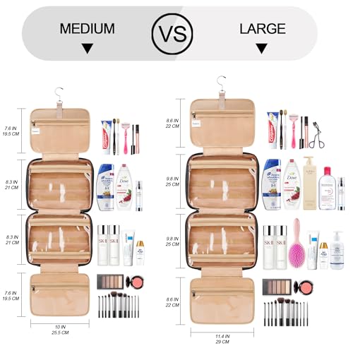Travel Hanging Toiletry Bag with 8 Leak Proof Silicone Bottle Covers, Navy N332557