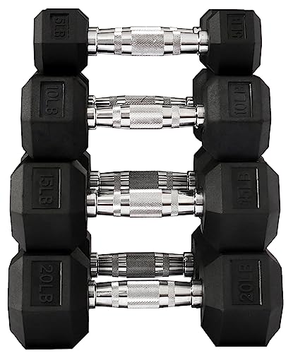 Rubber Coated Hex Dumbbell Weight Set R443