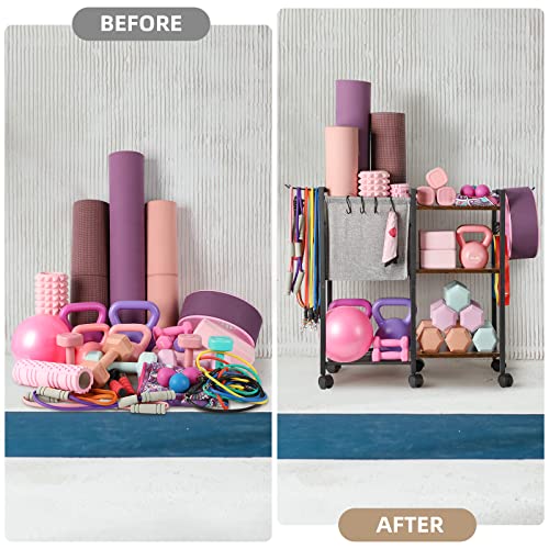 Yoga Mat Storage Rack for Dumbbells and Kettlebells, Home Gym Organizer N713