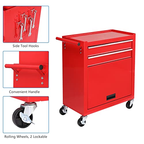 TUFFIOM 5-Drawer Rolling Tool Chest with Lockable Wheels X4579