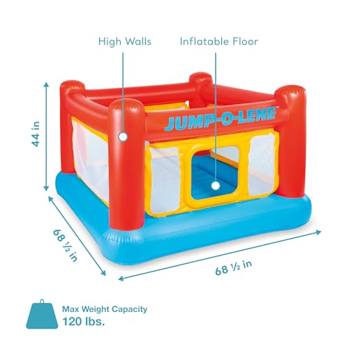 Intex Inflatable Jump-O-Lene Trampoline Bounce House with Crawl-Thru Door & Net N630746