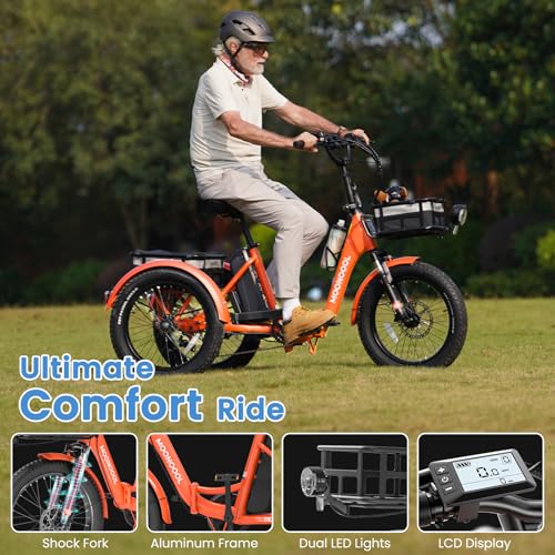 20" Folding Electric Trike for Adults, 48V 500W Aluminum Frame F721