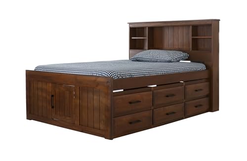 Discovery World Furniture White Full Bookcase Bed with 6 Drawers Z895159