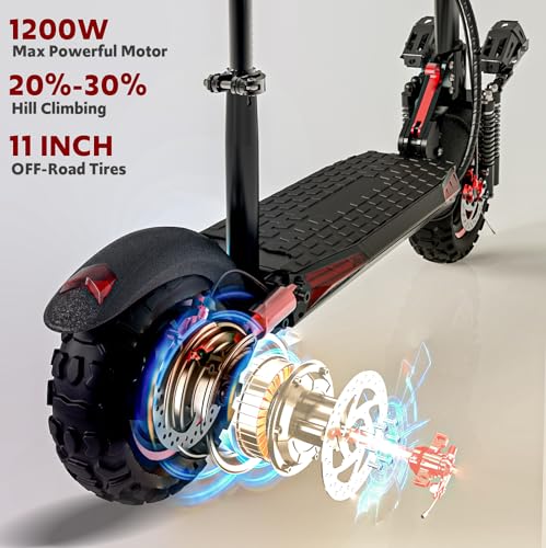 Off Road Electric Scooter Adults 800W 48V 11" All-Terrain Tires Dual Suspension B277