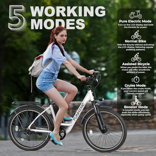 Electric Bike for Adults, 26" 1000W Peak City Cruiser Ebike, 48V Removable Battery O80999