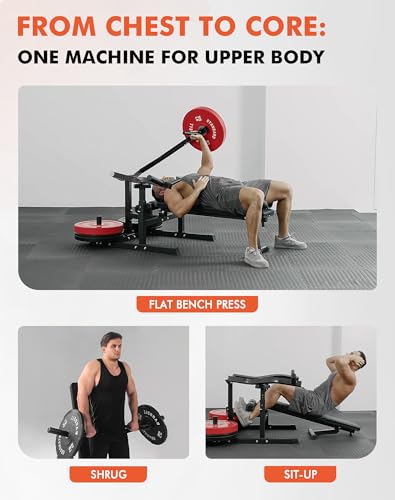 GMWD Chest Press Machine 1050LBS with Independent Converging Arms, Adjustable Bench U29223