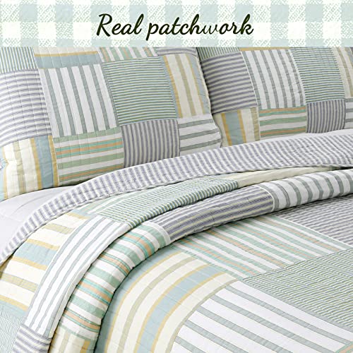 Cozy Line Home Fashions 100% Cotton Reversible Patchwork Quilt Bedding Set Queen K467643