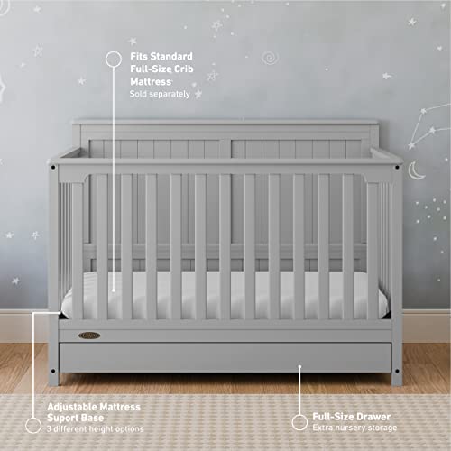 Graco Hadley 5-in-1 Convertible Crib and Changer with Drawer (Black) P7234