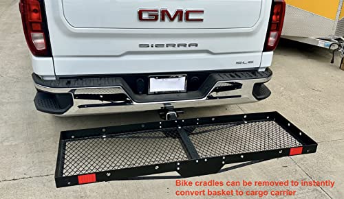 MaxxHaul 50641 60" x 20" 500 lb. Hitch Mount Cargo Carrier and 2 Bike Rack Z468