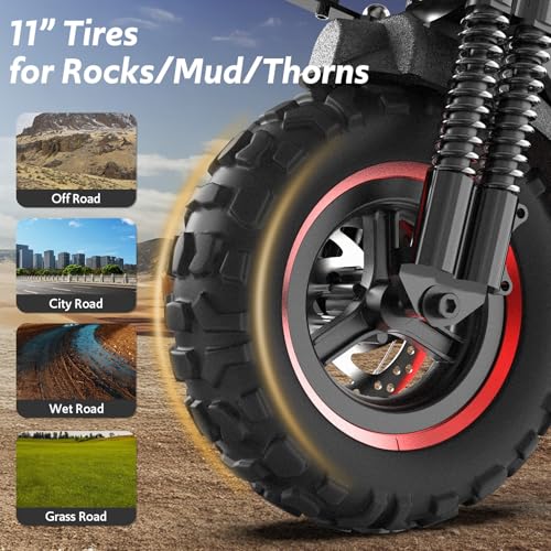 Off Road Electric Scooter Adults 800W 48V 11" All-Terrain Tires Dual Suspension B277