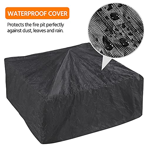 Yaheetech Fire Pit Table 32in Square Metal Outdoor Patio Fireplace L506