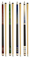 Set of 4 Pool Cues 58" Billiard House Bar Sticks U37031
