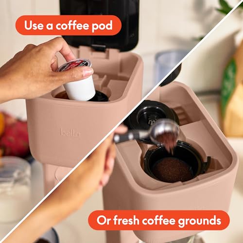 BELLA Single Serve Coffee Maker, K Cup & Ground Compatible, Auto Shutoff X237