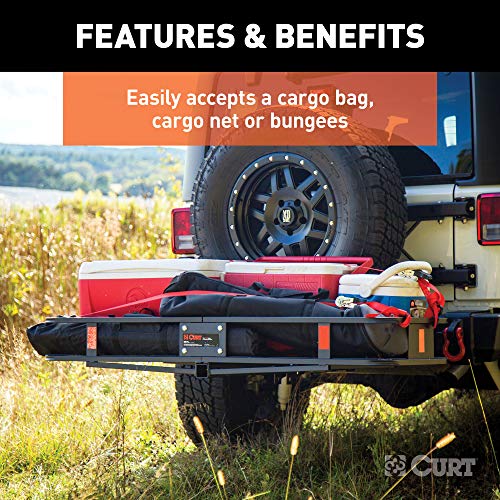 CURT 18152 60 x 24-Inch Hitch Cargo Carrier, 500 lbs Capacity, Black Steel W52353