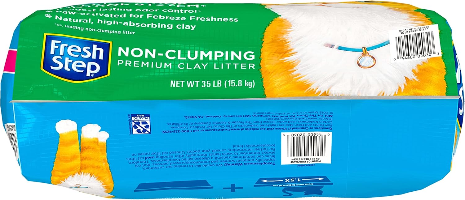 Fresh Step Non-Clumping Cat Litter with Febreze Freshness, Scented - 35 lbs I323