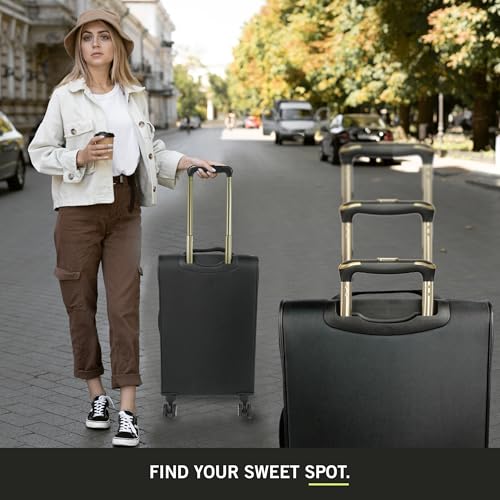 Kenneth Cole REACTION Chelsea Chevron Quilted Luggage, Black, 24-Inch V572