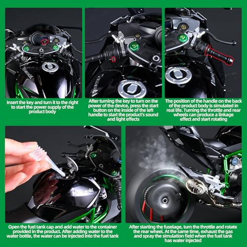 Die Cast Motorcycle 1:6 Scale Kawasaki H2R Alloy Racing Model L8357