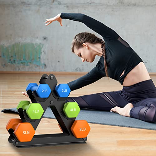 3 Tier Dumbbell Rack for 1-15 LBS, Compact Metal Weight Holder for Home Gym H356