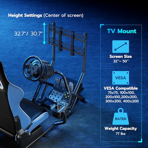 ARES WING Racing Simulator Cockpit with Monitor Mount and Seat P60837