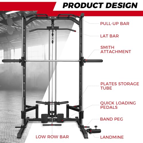 RitFit Smith Machine Power Rack with LAT-Pull Down System T1228