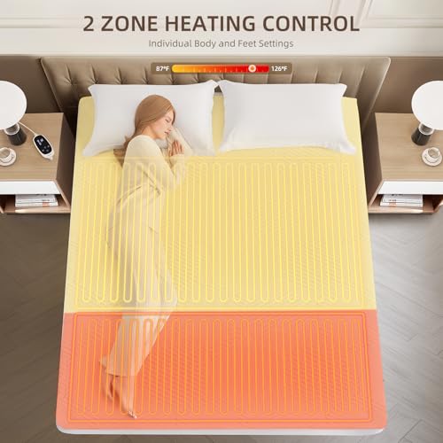 Twin XL Waterproof Heated Mattress Pad with Smart Digital Control, White Q66494