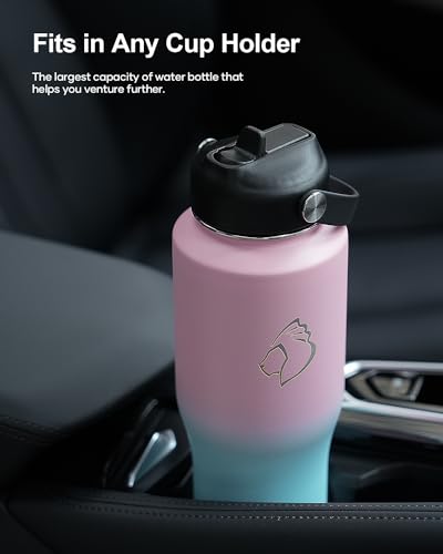 BUZIO 40oz Insulated Tumbler with Handle and Straw Lid, Black M702