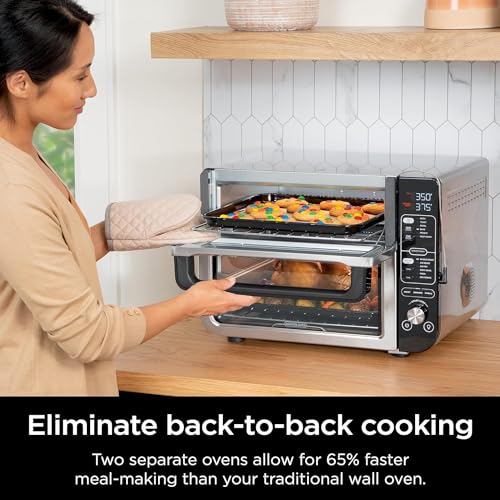 Ninja DCT401 12-in-1 Double Oven with FlexDoor, Stainless Steel (Renewed) K57579