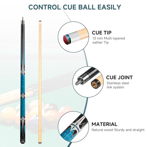 HomeSeason Pool Cue Stick 57" Low Deflection Billiard Cue Z435367